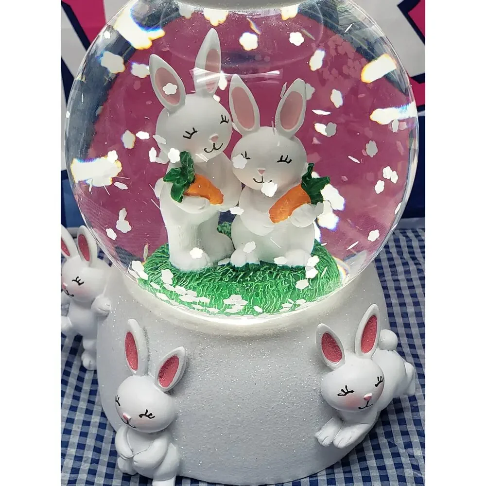 BBW 2022 Bunny Water Globe Large 3 Wick Candle Pedestal / Holder Home Decor - Picture 5 of 5